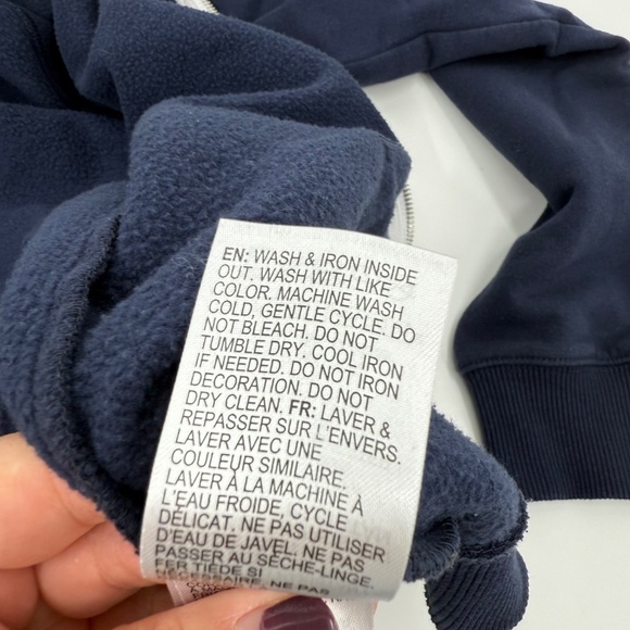 Quiksilver Hoodie Men Medium Blue Full Zip Fleece Sweater Skater Y2K Sweatshirt - Picture 10 of 13